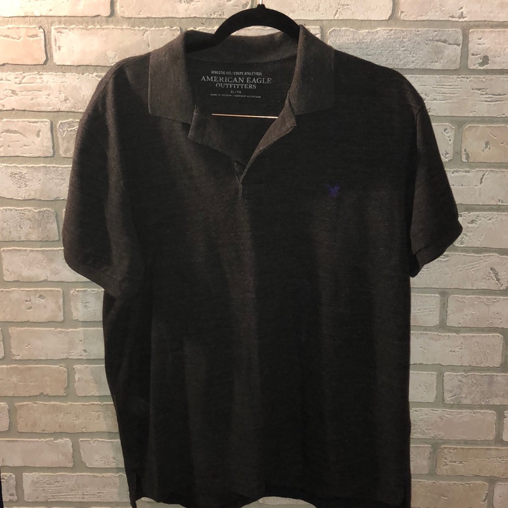 American Eagle Grey Men’s Polo XL